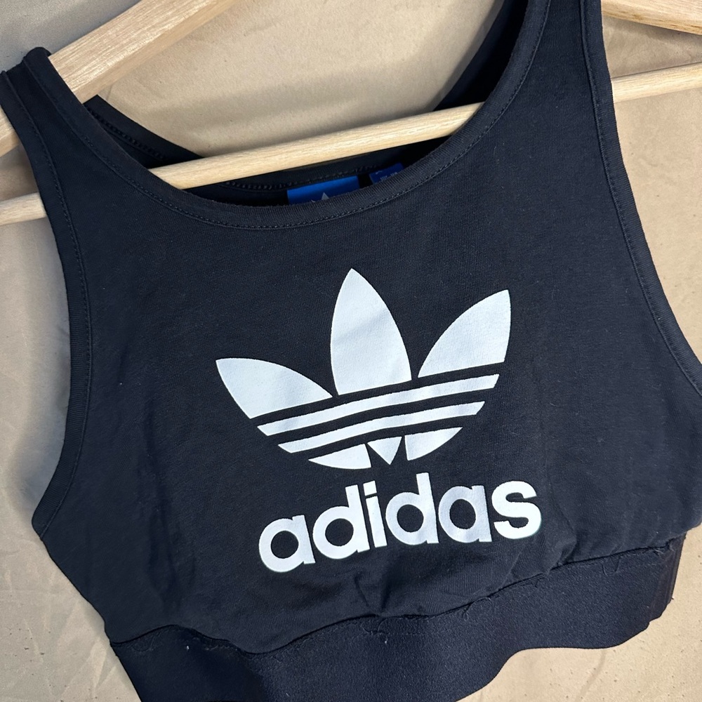 Adidas Black and White Crop Top
